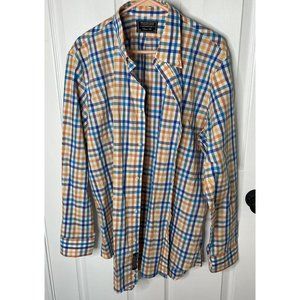 Pelican Coast Men's Classic Fit Button Down Long Sleeve Shirt Blue Orange XL